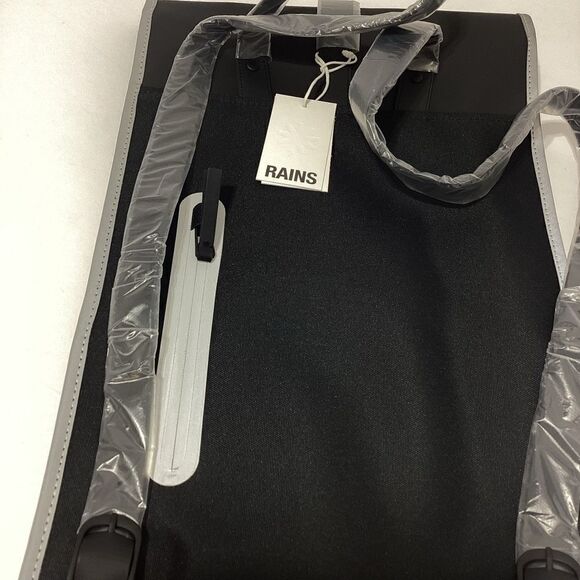 Rains Brand Black Reflective Waterproof Backpack Bag New - Picture 11 of 16